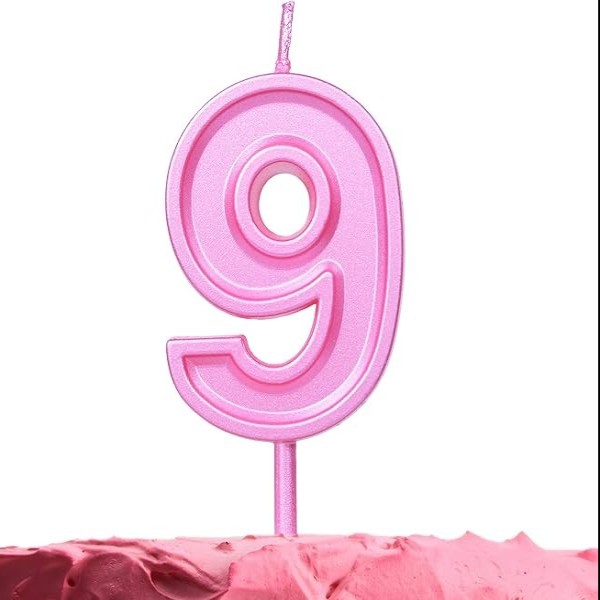 VELA NUMERO 9 PARTY ROSA PZA